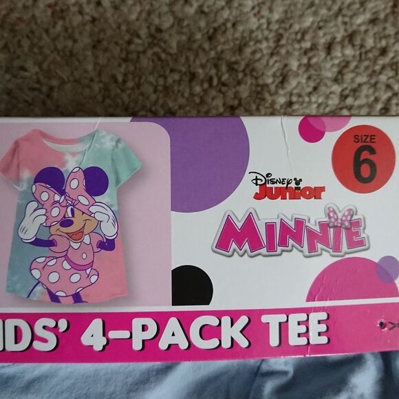Disney Minnie Girls Cotton graphic T-Shirts 4 Pack - size 6 - Picture 12 of 13